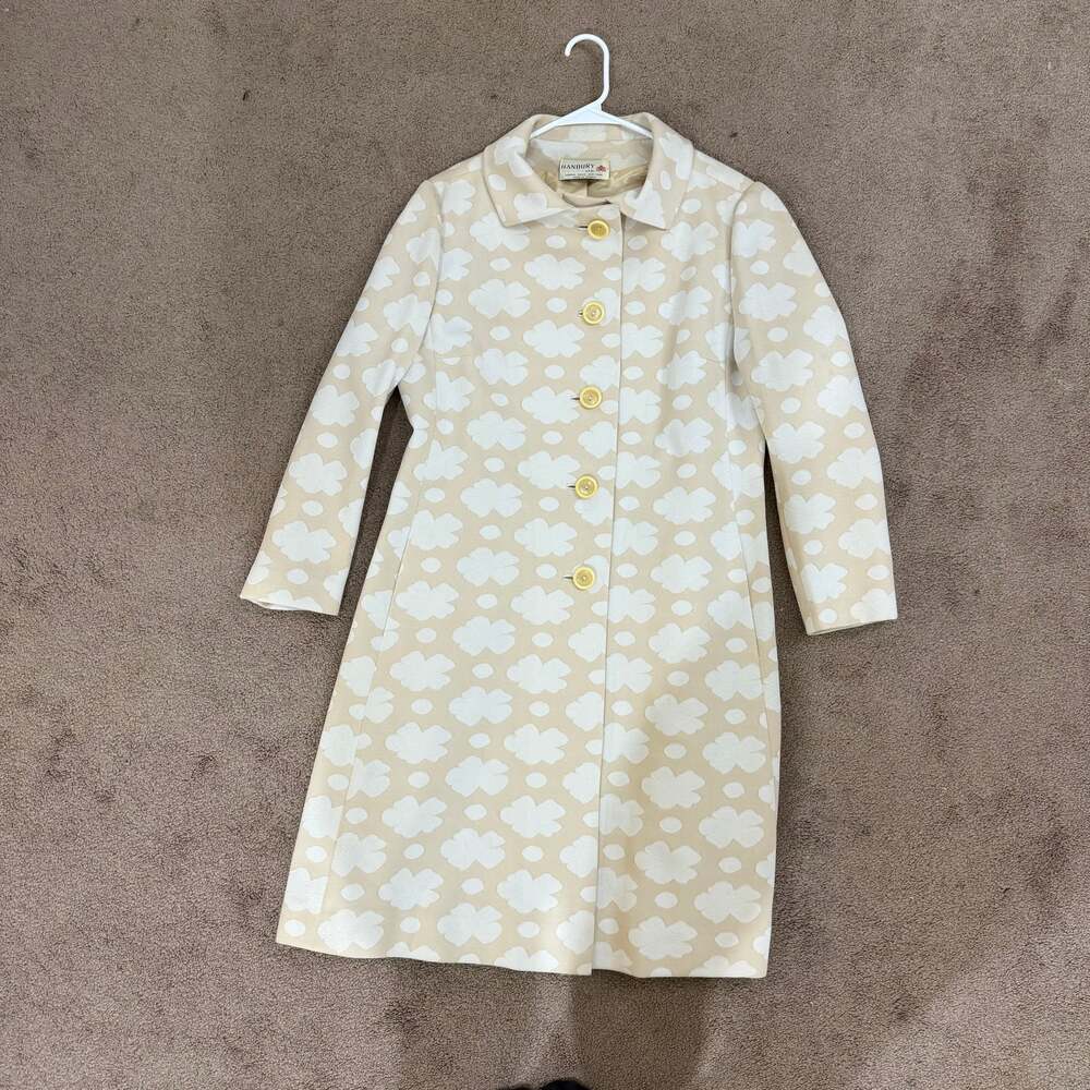 Vintage 1960s Yellow Brocade Dress Coat